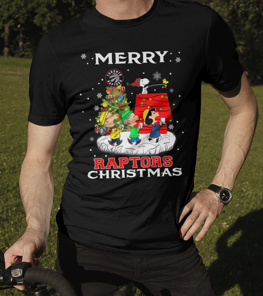 Merry Raptors Christmas Toronto Snoopy Fans T-Shirt