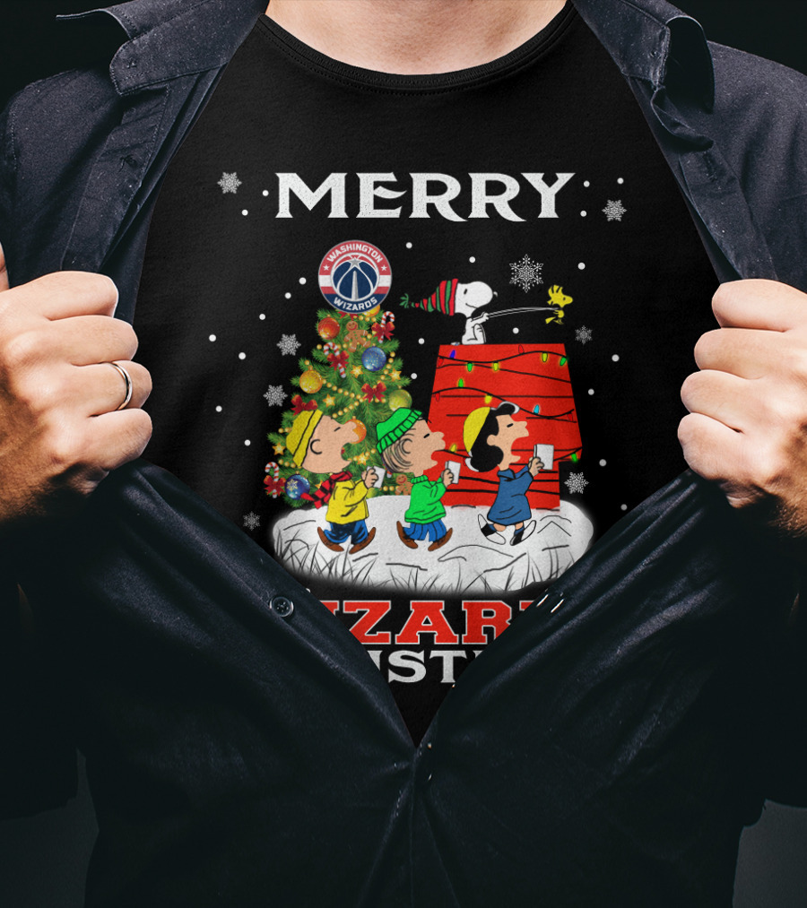 Merry Washington Wizards Christmas Snoopy Peanuts Holiday Celebration T-Shirt