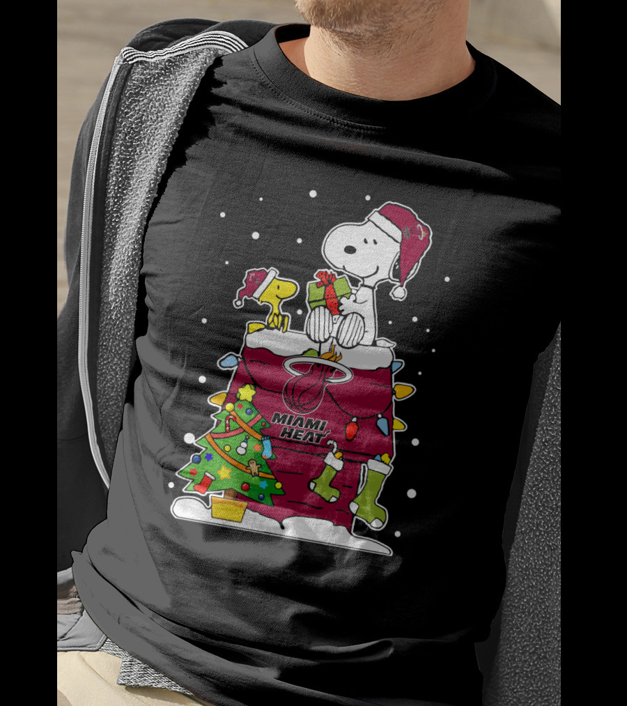 Miami Heat Snoopy Christmas Festive Sweater And Gift Theme T-Shirt