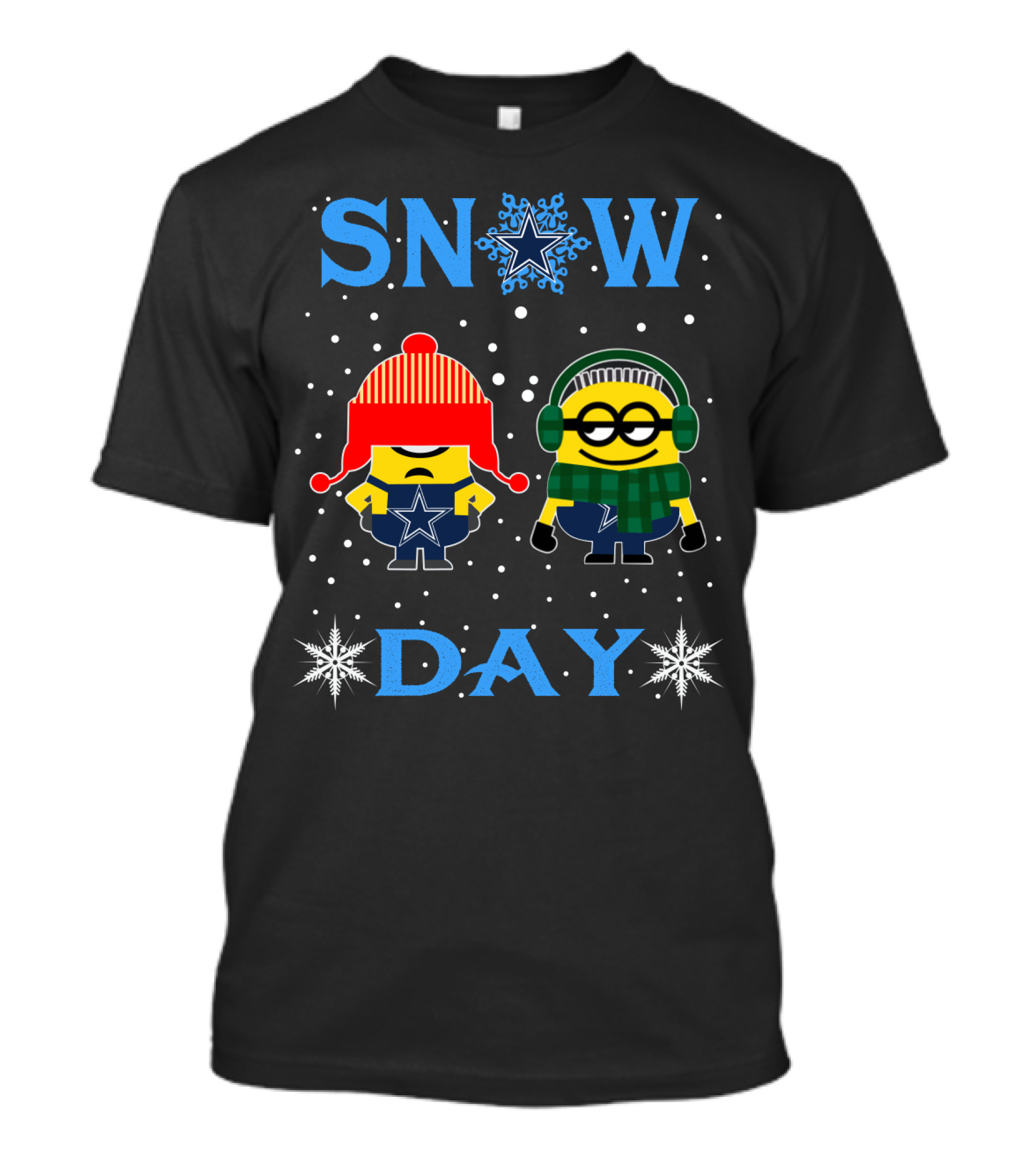 Snow Day For Dallas Cowboys Vs Minion Fans T-Shirt