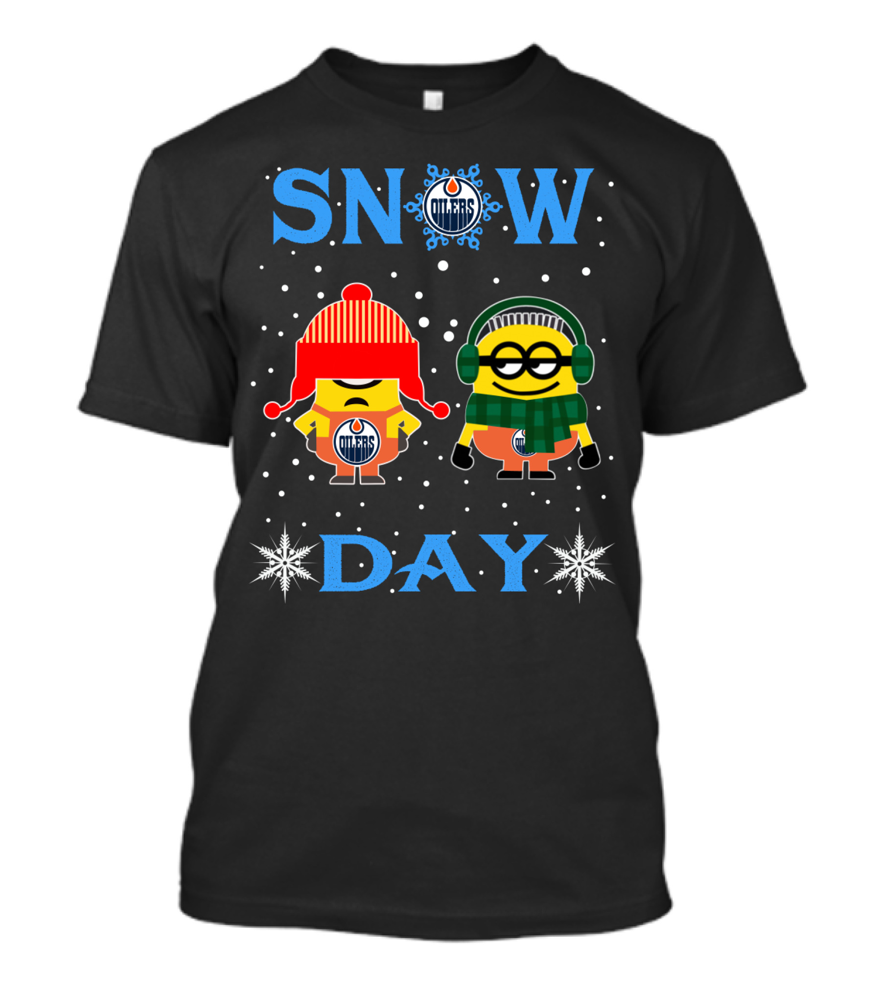 Edmonton Oilers Minion Fans Snow Day Winter Fun T-Shirt
