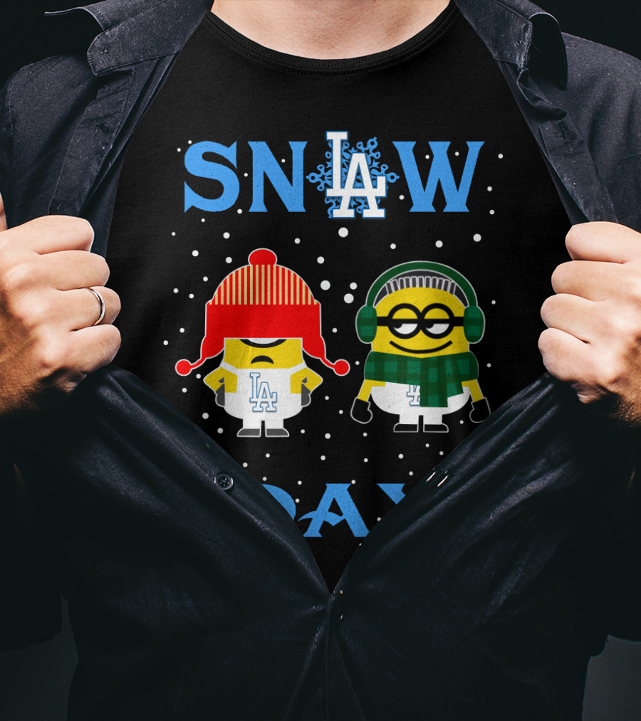 Sn❆W La Day La Dodgers Minion Duo Winter Theme T-Shirt