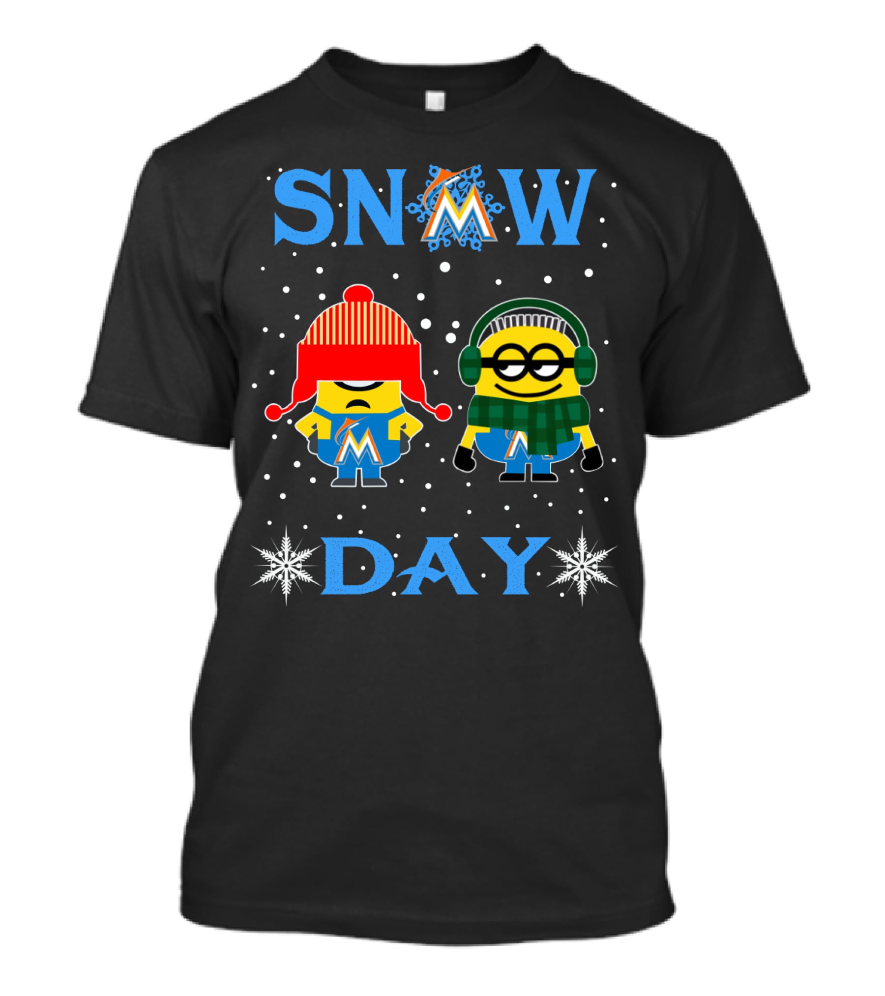 Snow Day Miami Marlins Minion Fans T-Shirt