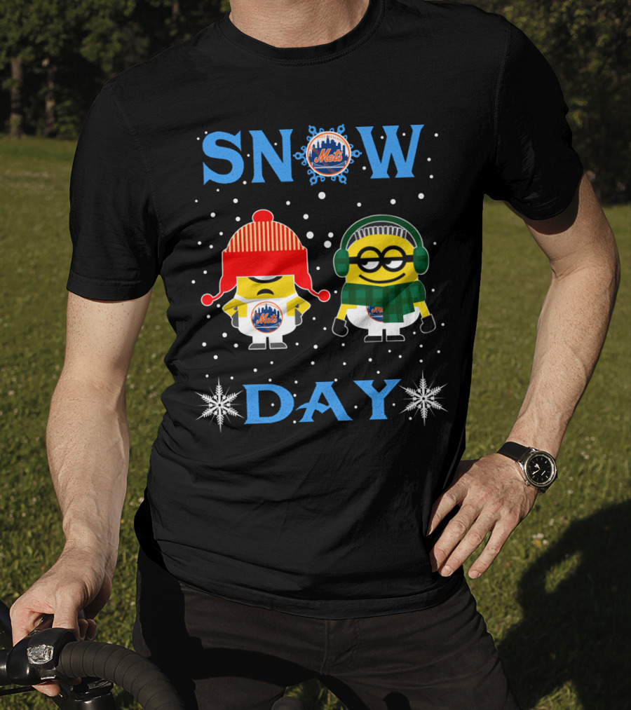 Snow Day New York Mets Minion Fans Winter Theme T-Shirt