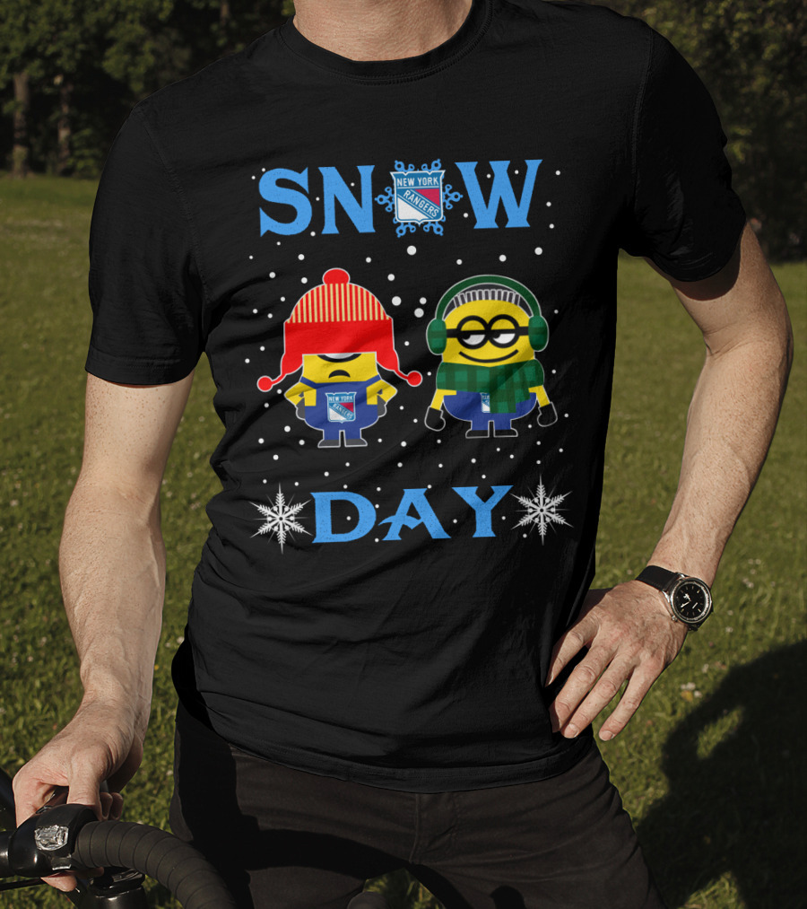 New York Rangers Snow Day Minion Fans Winter Fun T-Shirt