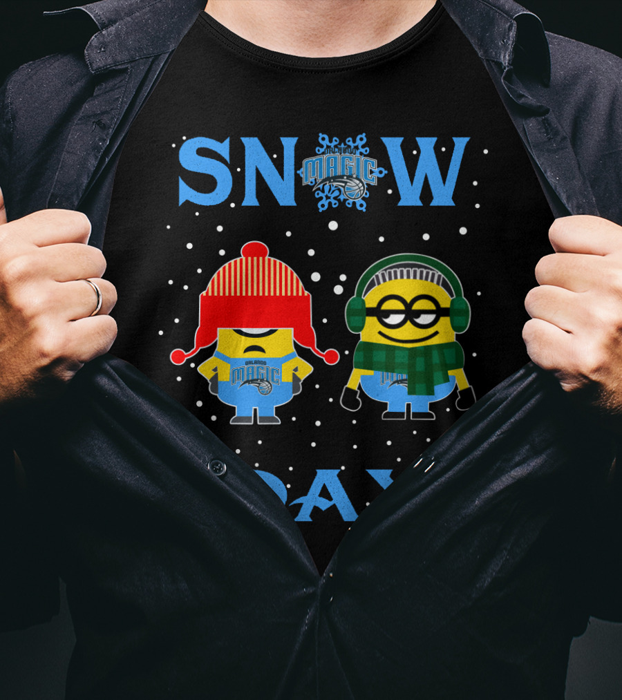 Orlando Magic Minion Fans Enjoying Snow Day Celebration T-Shirt