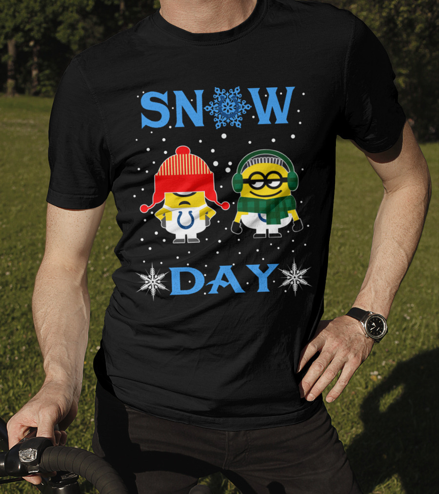 Indianapolis Colts Snow Day Minions Winter Scene T-Shirt