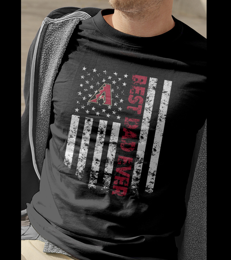 Arizona Diamondbacks Best Dad Ever American Flag Style T-Shirt