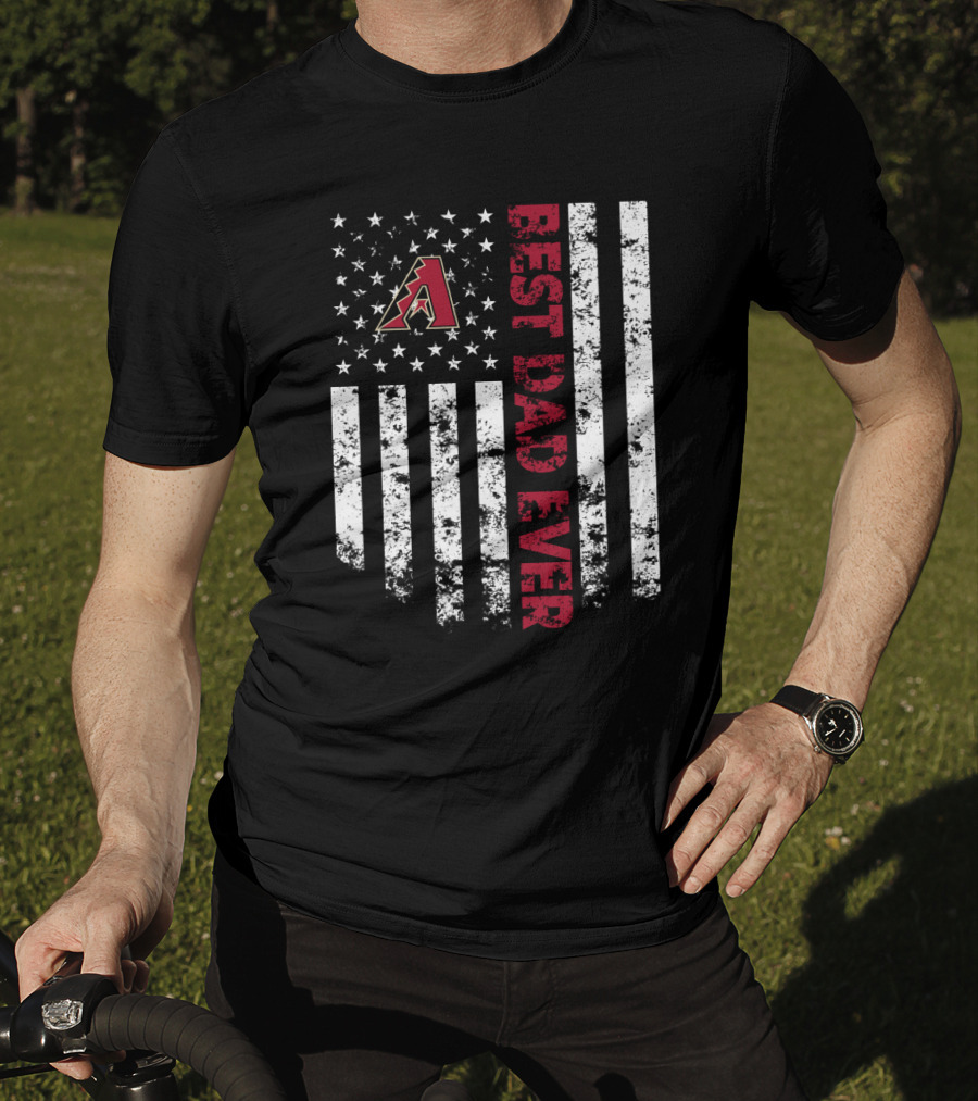 Arizona Diamondbacks Best Dad Ever American Flag Style T-Shirt
