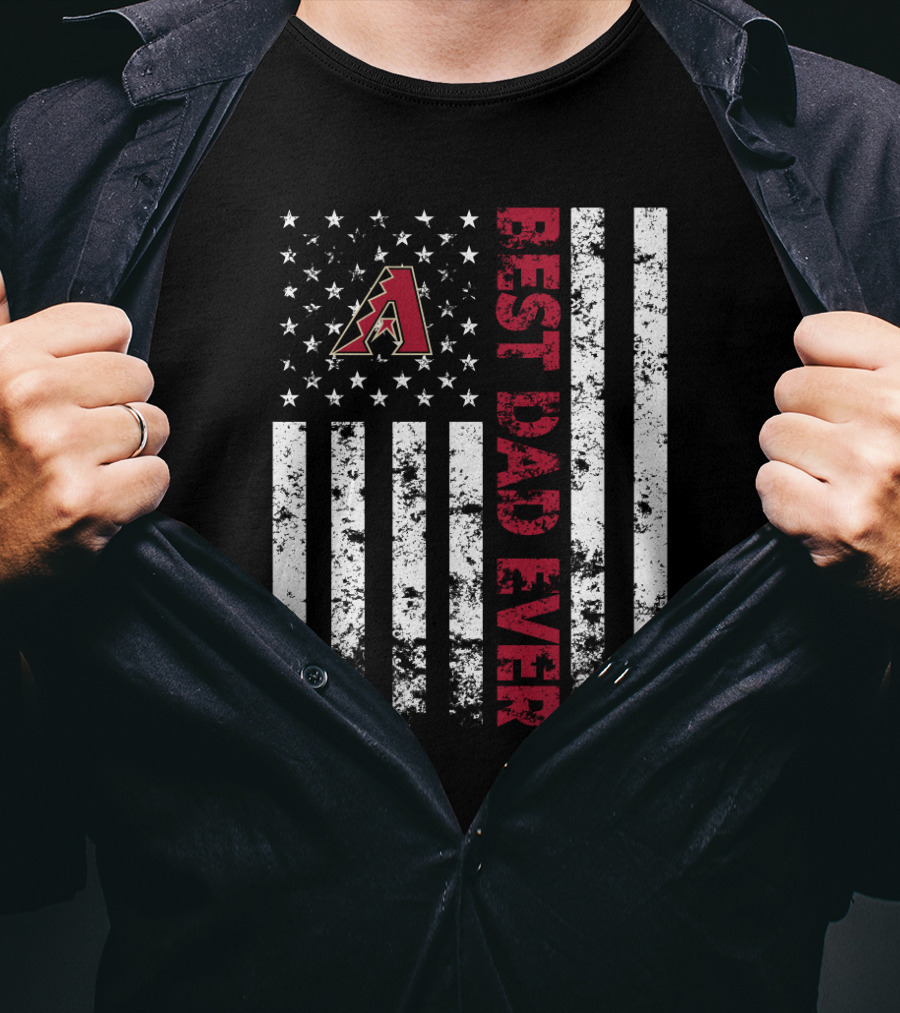 Arizona Diamondbacks Best Dad Ever American Flag Style T-Shirt