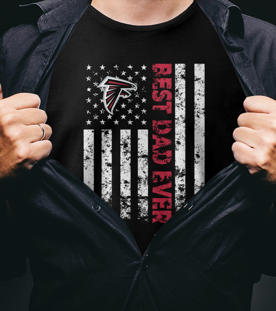 Best Dad Ever Atlanta Falcons Flag T-Shirt
