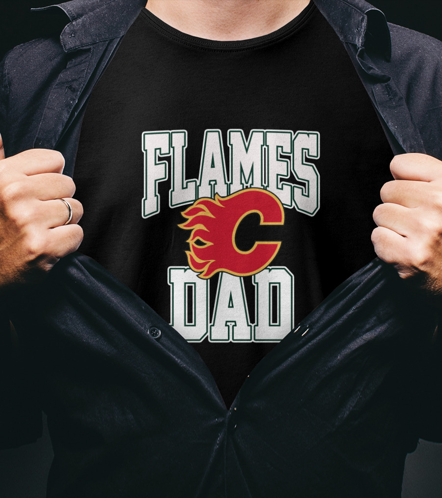 Calgary Flames Dad Hockey T-Shirt