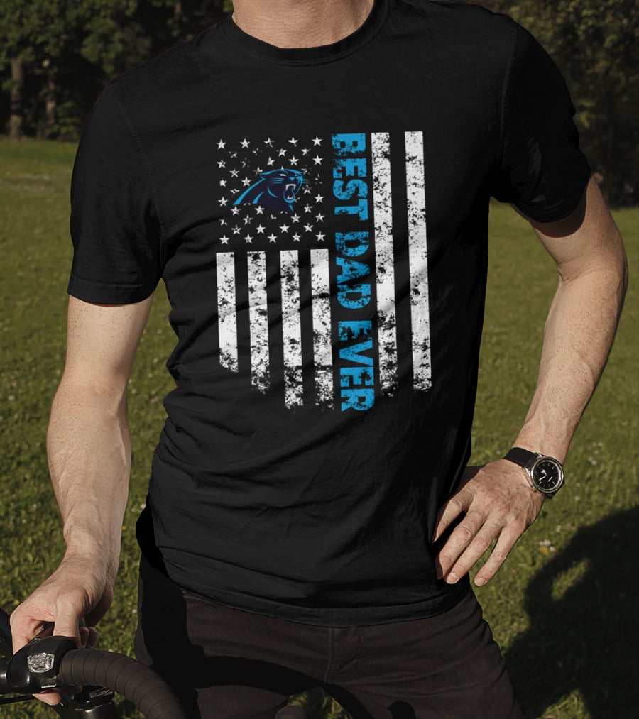 Best Carolina Panthers Dad Ever Stars And Stripes T-Shirt