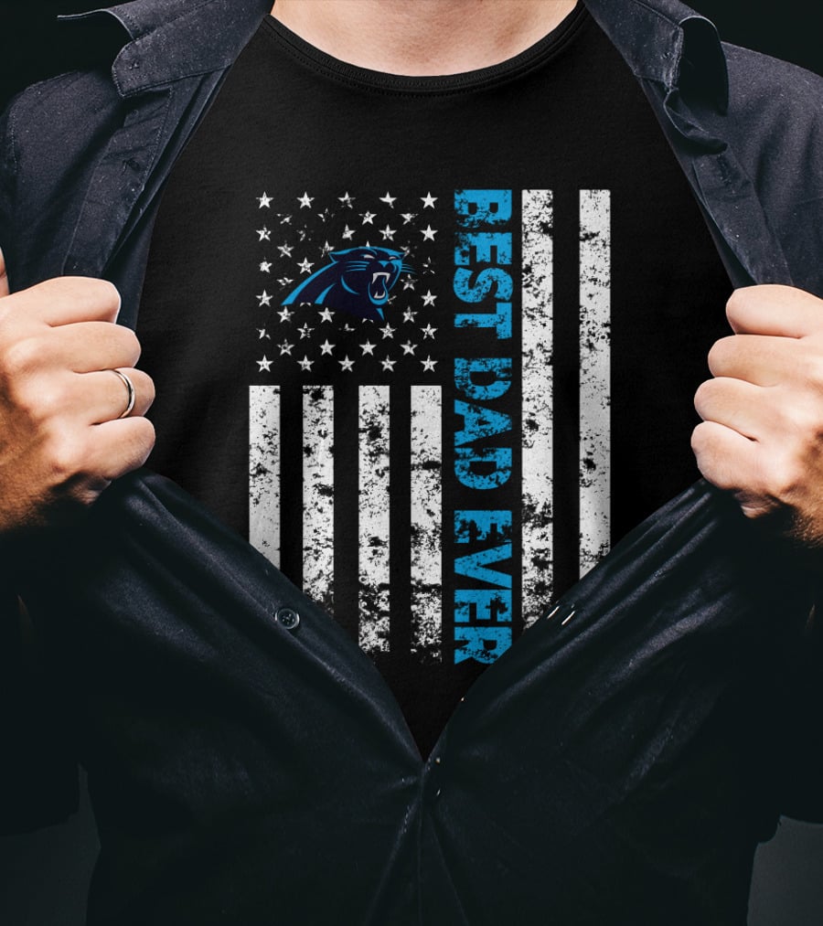 Best Carolina Panthers Dad Ever Stars And Stripes T-Shirt