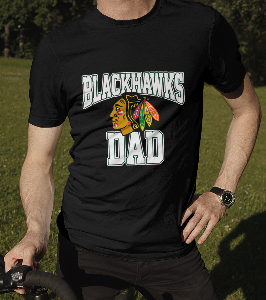 Chicago Blackhawks Dad Hockey Fan T-Shirt