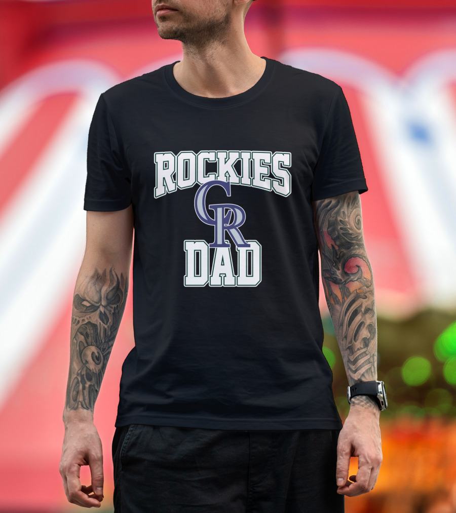 Rockies Dad CR Baseball Fan Father Gift T-Shirt