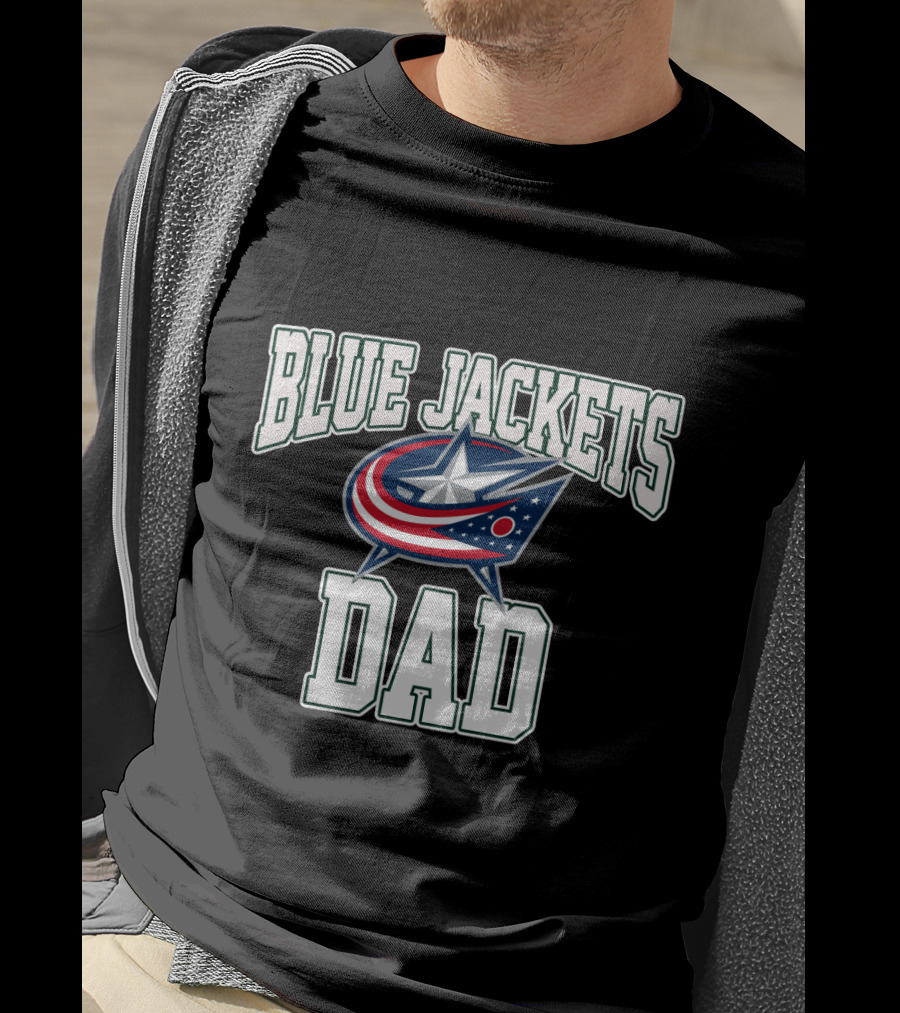 Blue Jackets Dad Fan Columbus NHL Team Pride T-Shirt