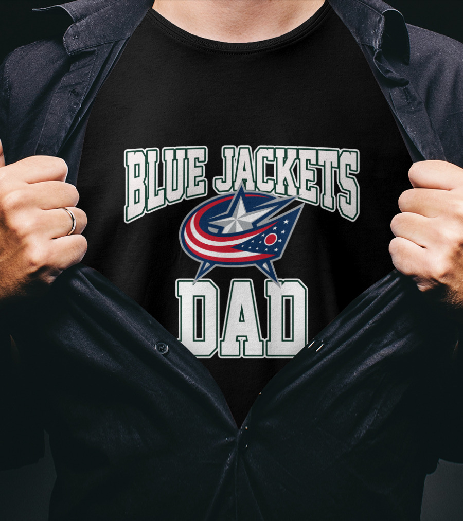 Blue Jackets Dad Fan Columbus NHL Team Pride T-Shirt