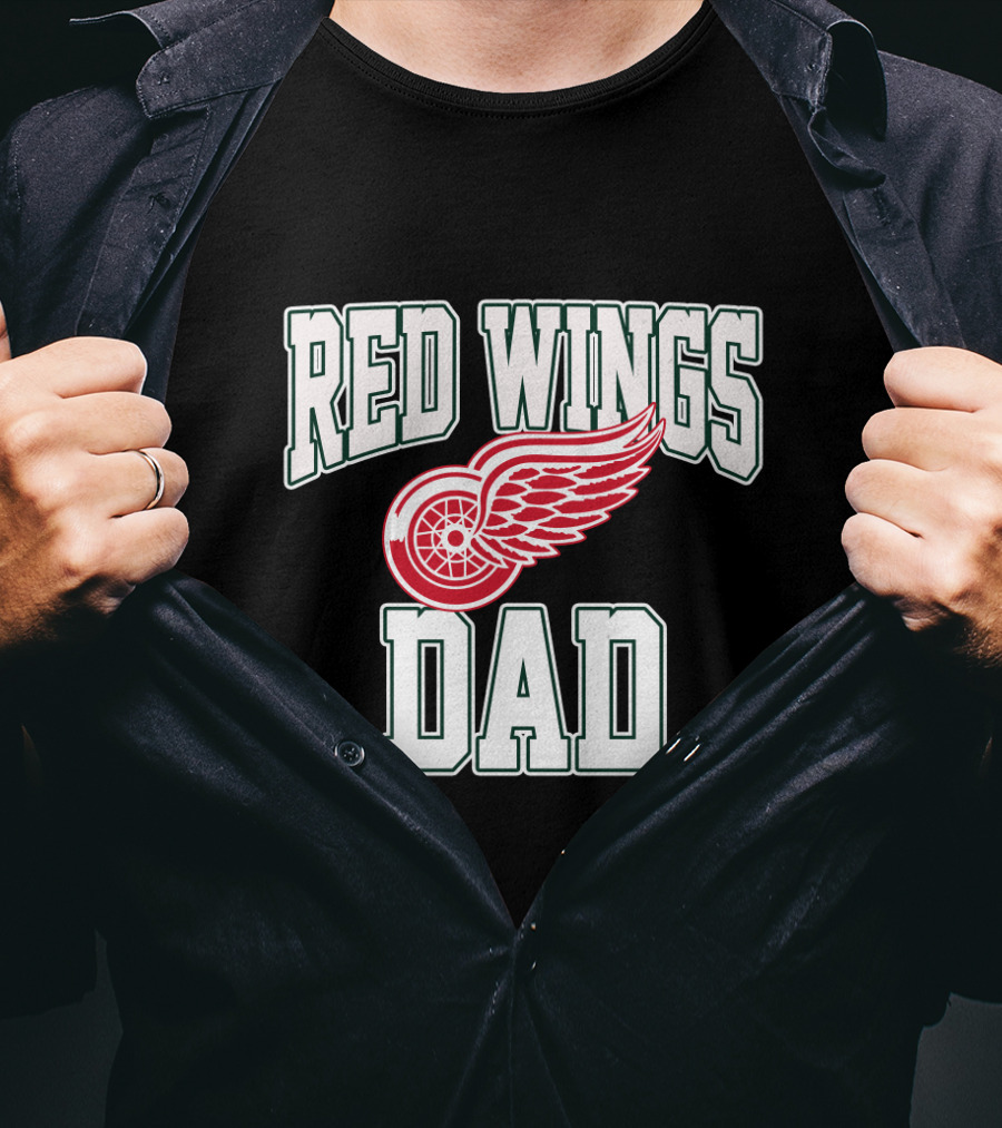 Red Wings Dad Detroit Iconic Hockey T-Shirt
