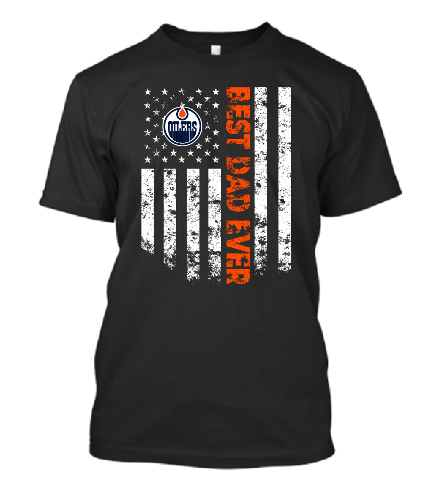 Edmonton Oilers Best Dad Ever American Flag T-Shirt
