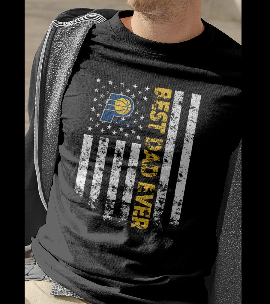 Indiana Pacers Best Dad Ever American Flag T-Shirt
