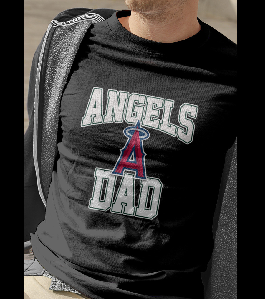 Los Angeles Angels Dad With Iconic Red Halo T-Shirt