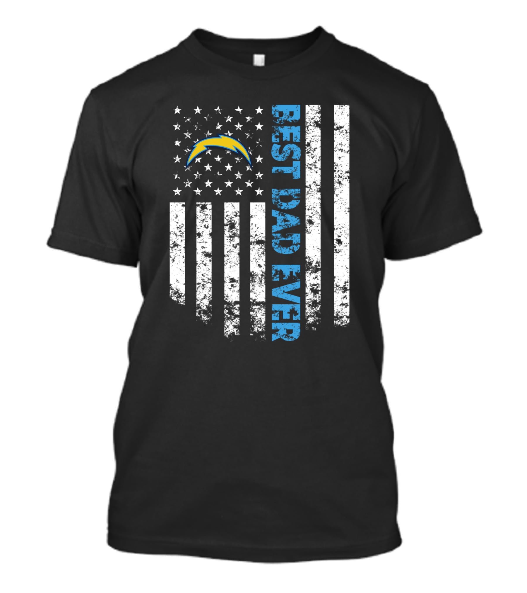 Best Dad Ever Los Angeles Chargers Flag T-Shirt