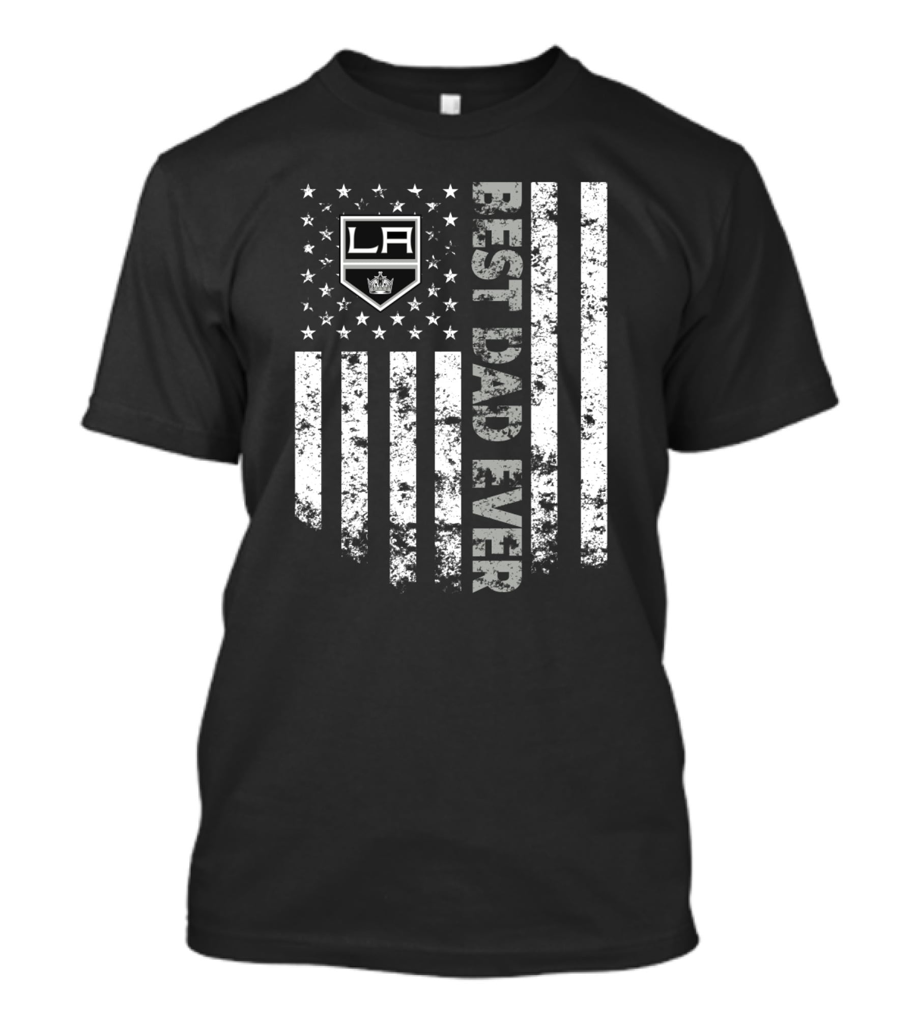 Los Angeles Kings Best Dad Ever American Flag T-Shirt