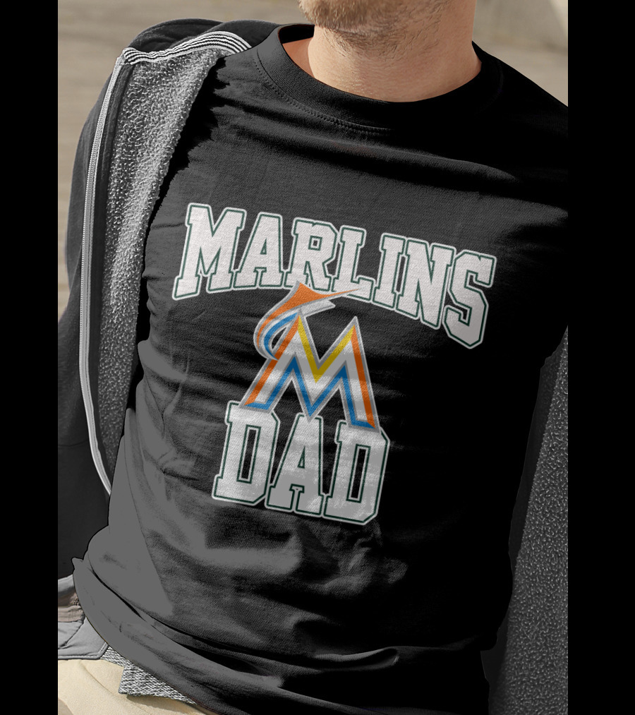 Marlins Dad Baseball Fan Apparel Miami Sports Gift T-Shirt
