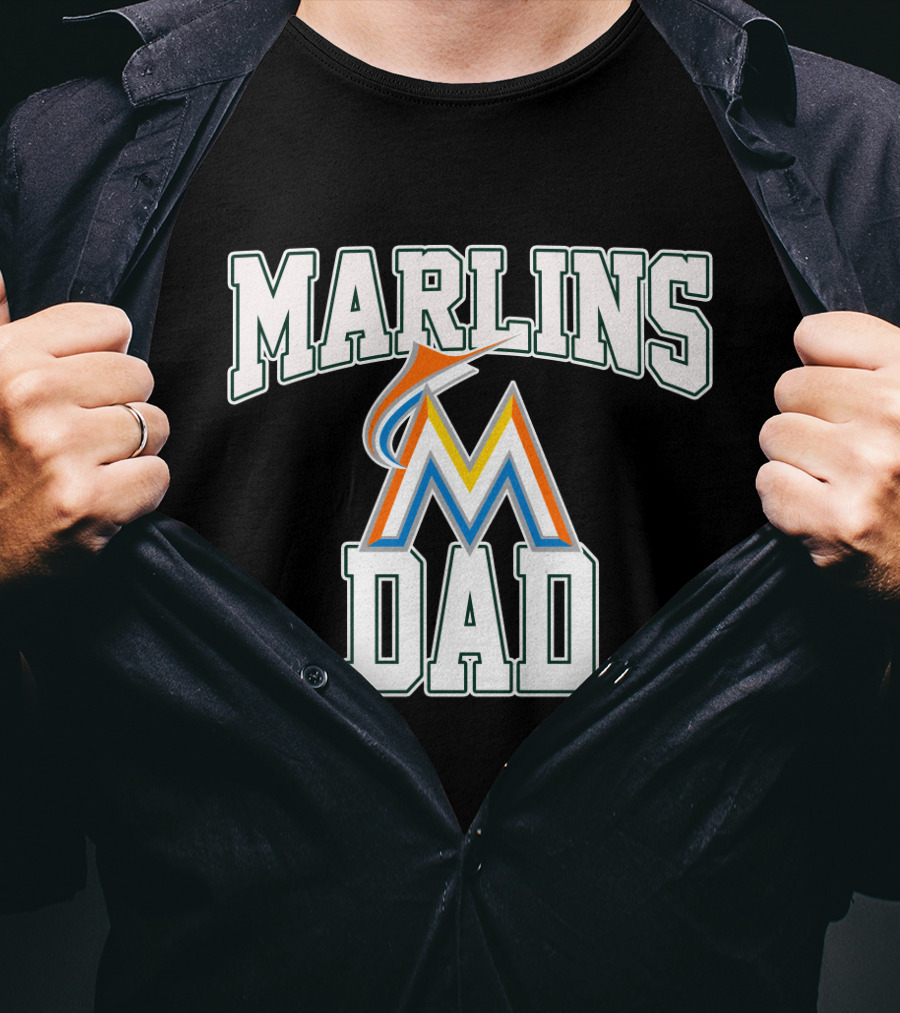 Marlins Dad Baseball Fan Apparel Miami Sports Gift T-Shirt