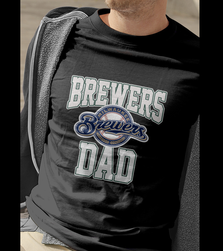 Milwaukee Brewers Dad Team Logo Recognition T-Shirt