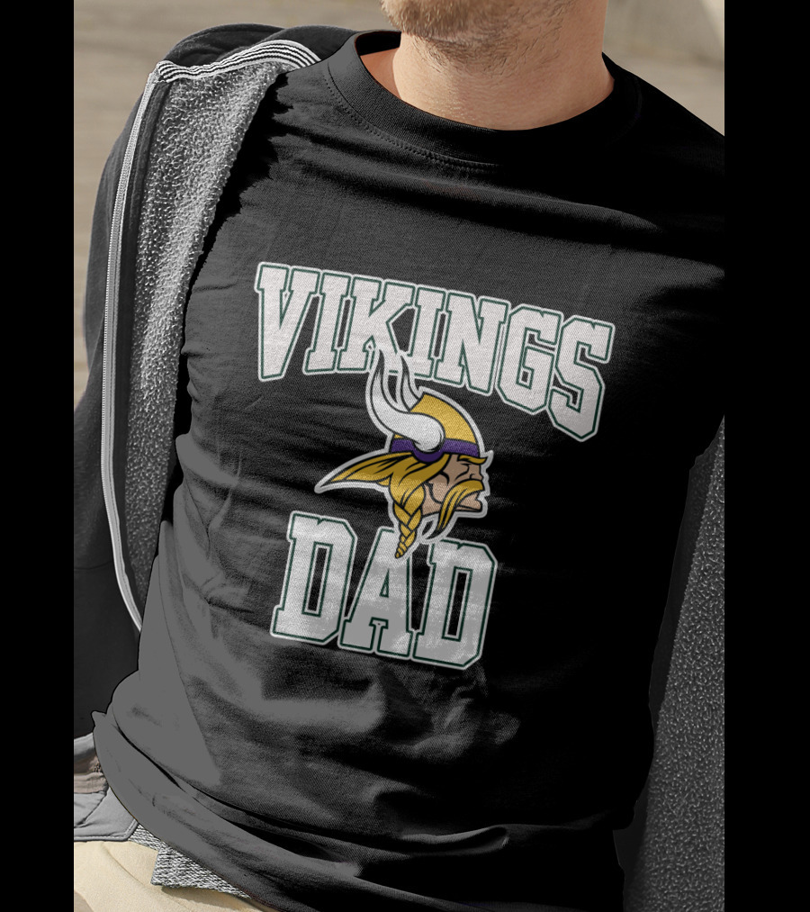 Minnesota Vikings Dad Fathers Day Apparel Gift T-Shirt