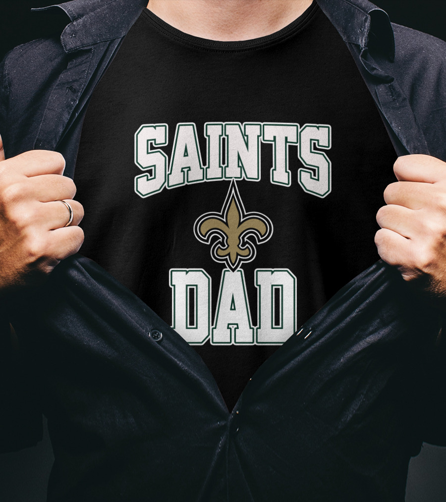 New Orleans Saints Dad Father's Day Fleur-De-Lis T-Shirt
