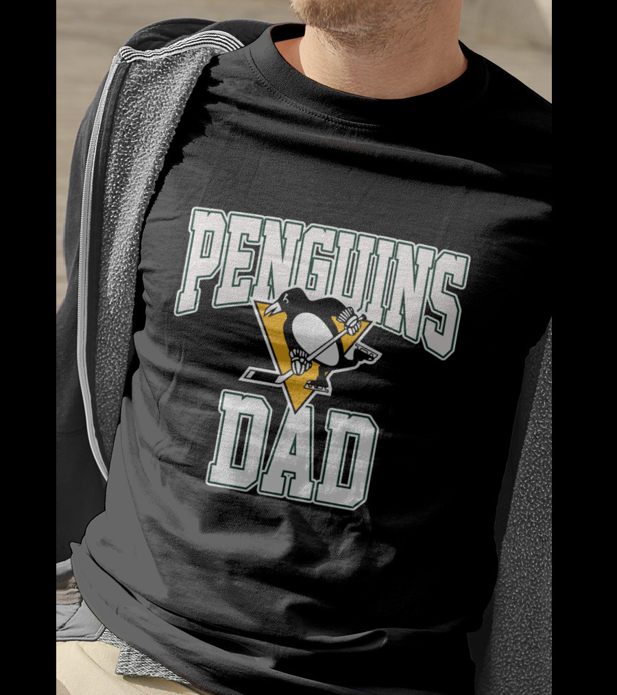 Pittsburgh Penguins Dad Logo Hockey Enthusiast T-Shirt
