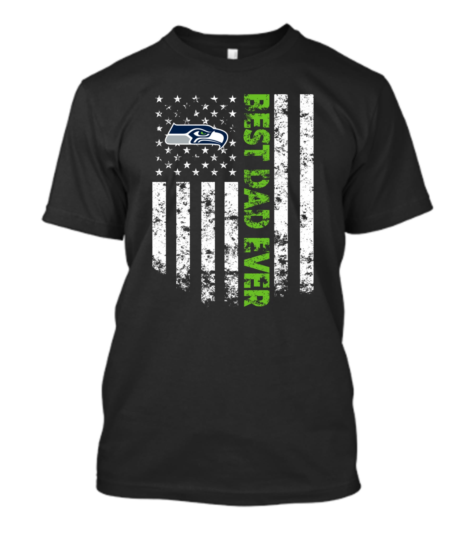 Seattle Seahawks Best Dad Ever Flag T-Shirt