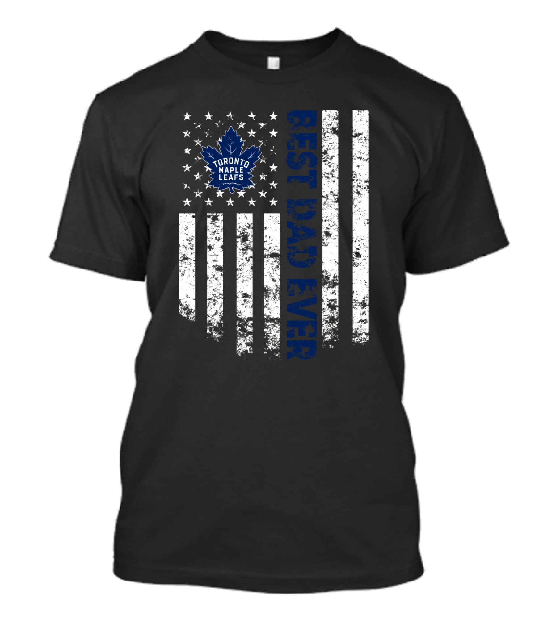 Toronto Maple Leafs Best Dad Ever Flag Stars And Stripes T-Shirt