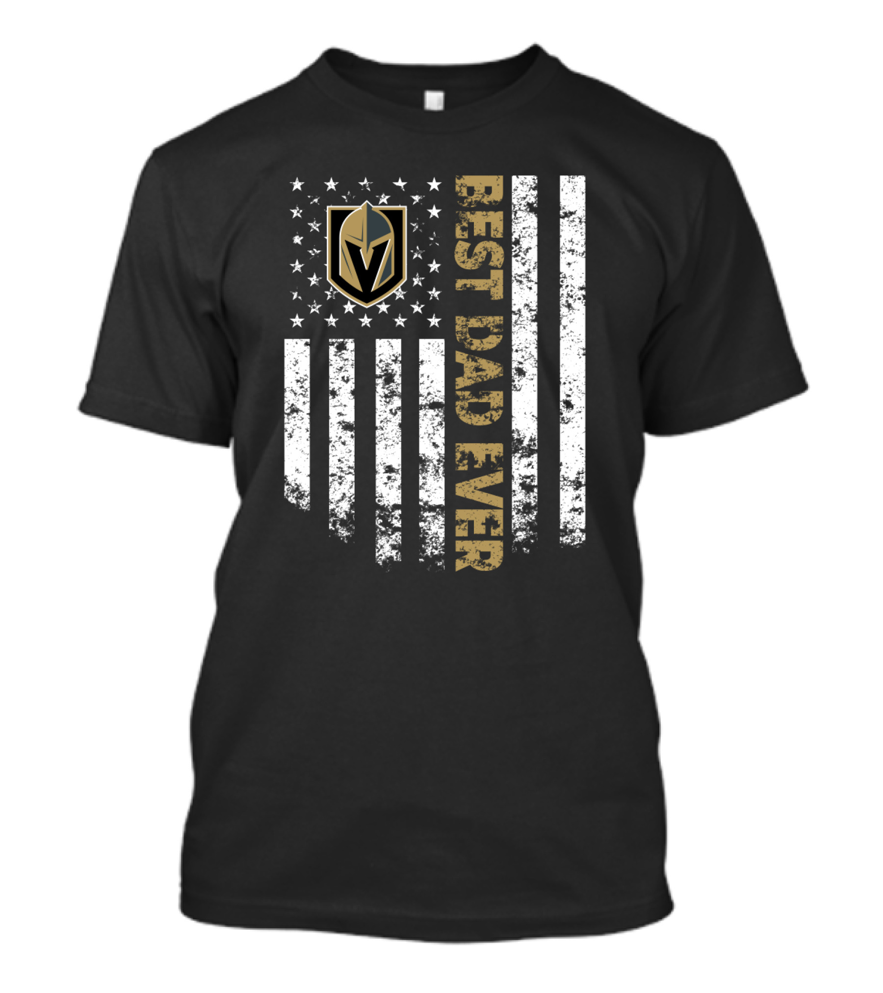 Vegas Golden Knights Best Dad Ever Vintage Flag T-Shirt