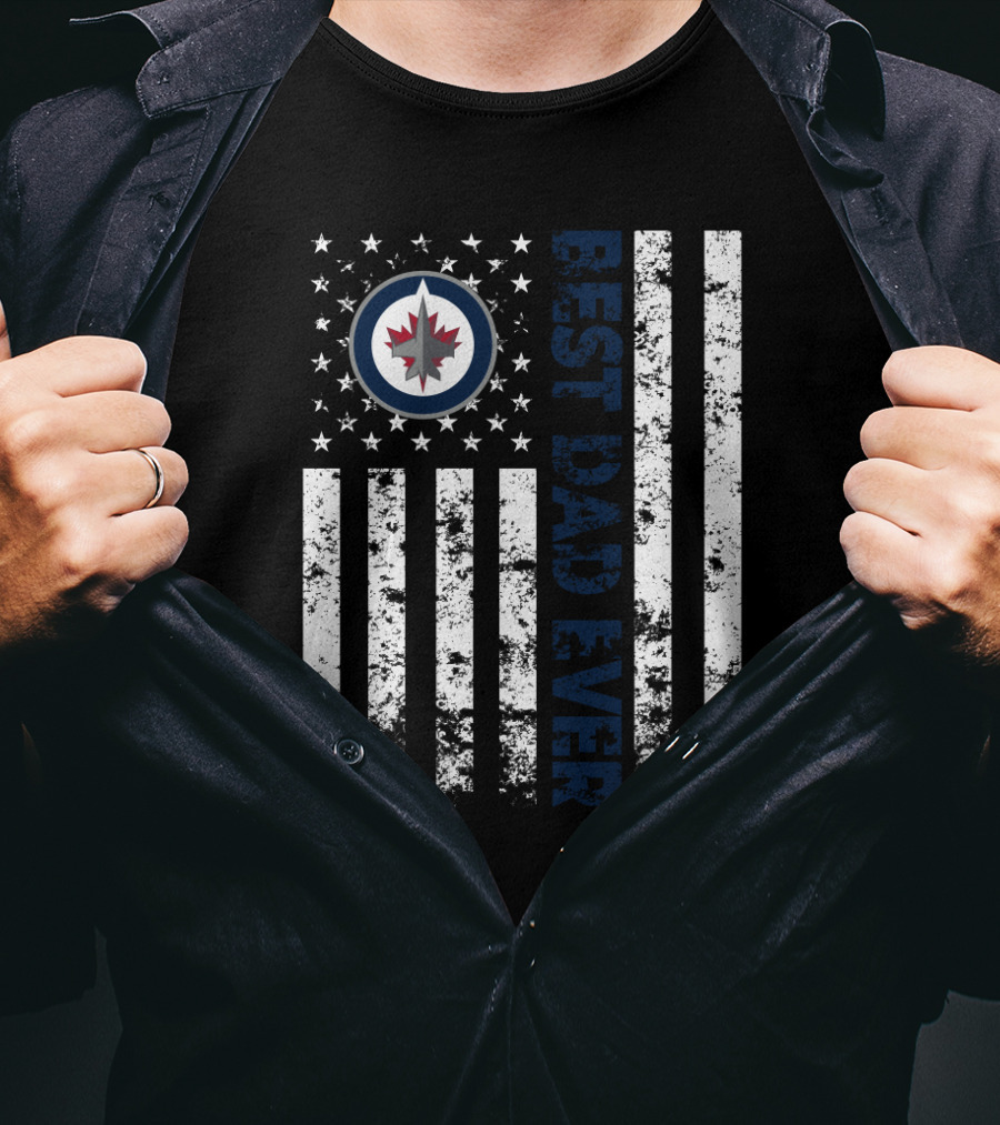 Best Winnipeg Jets Dad Ever American Flag T-Shirt
