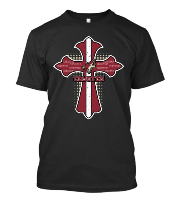 Coyotes Cross With Jesus And Arizona Coyotes Team T-Shirt