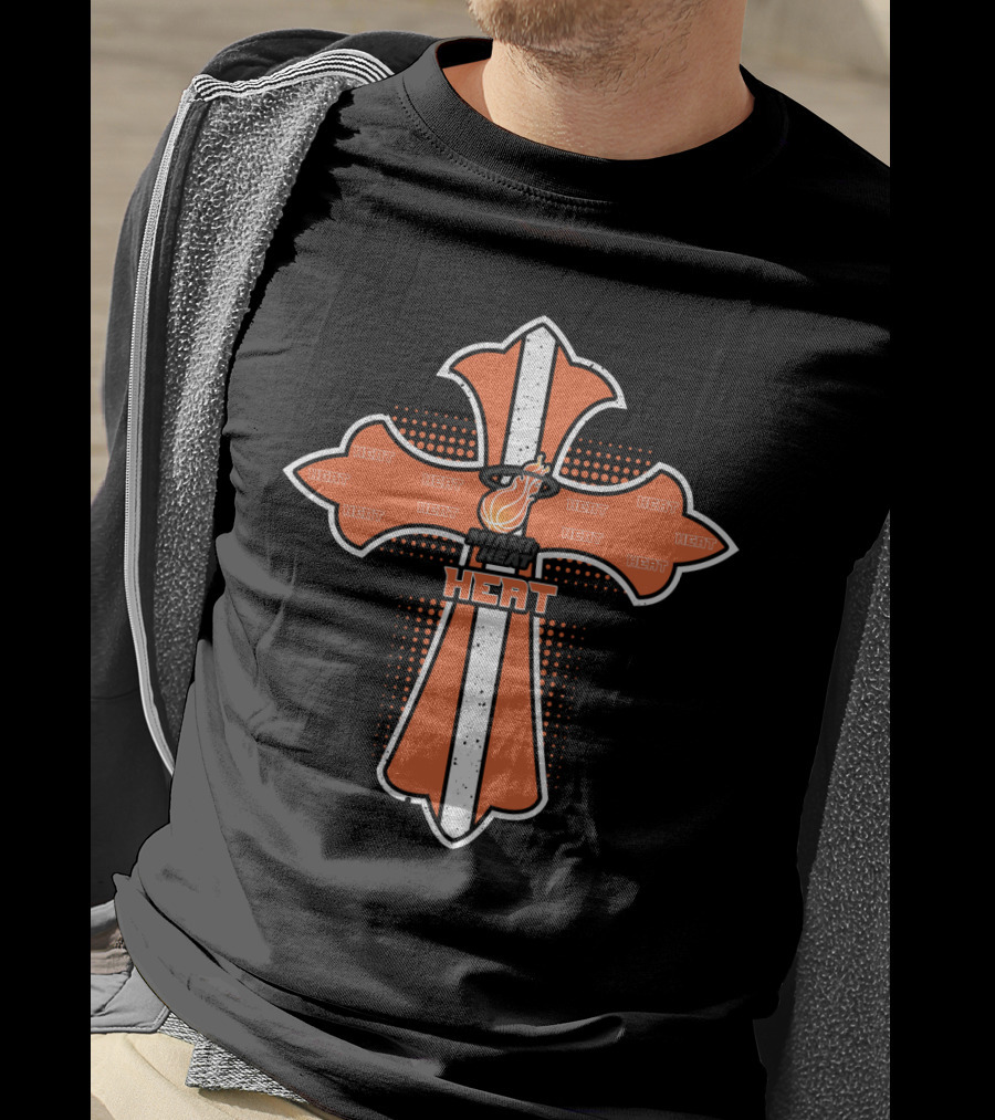 Miami Heat Fans Cross With Heat T-Shirt