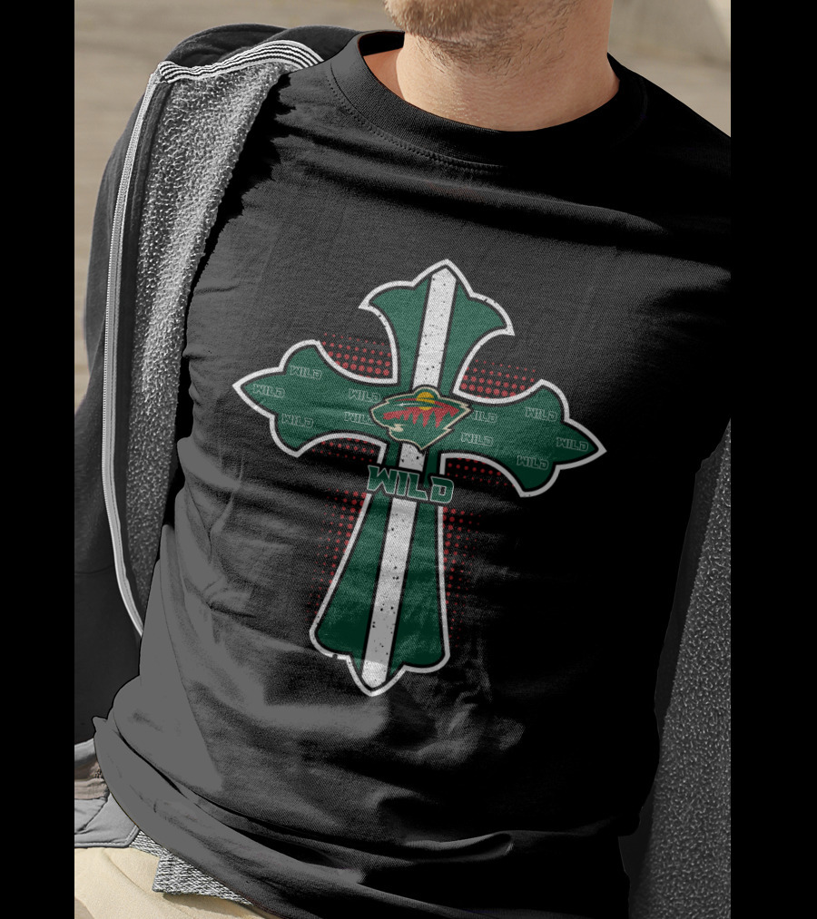 Wild Cross For Jesus And Minnesota Fans Iconic Logo Representation T-Shirt