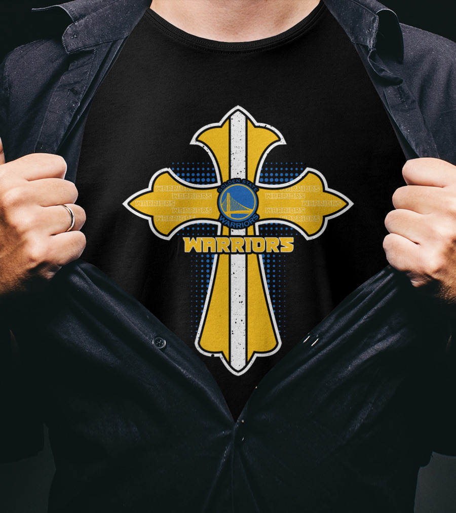 Warriors Cross Golden State Fans Jesus Faith Symbol T-Shirt