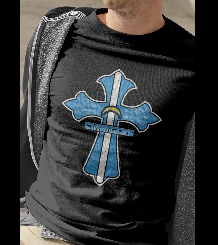 Cross Chargers Jesus Fans Los Angeles Chargers T-Shirt