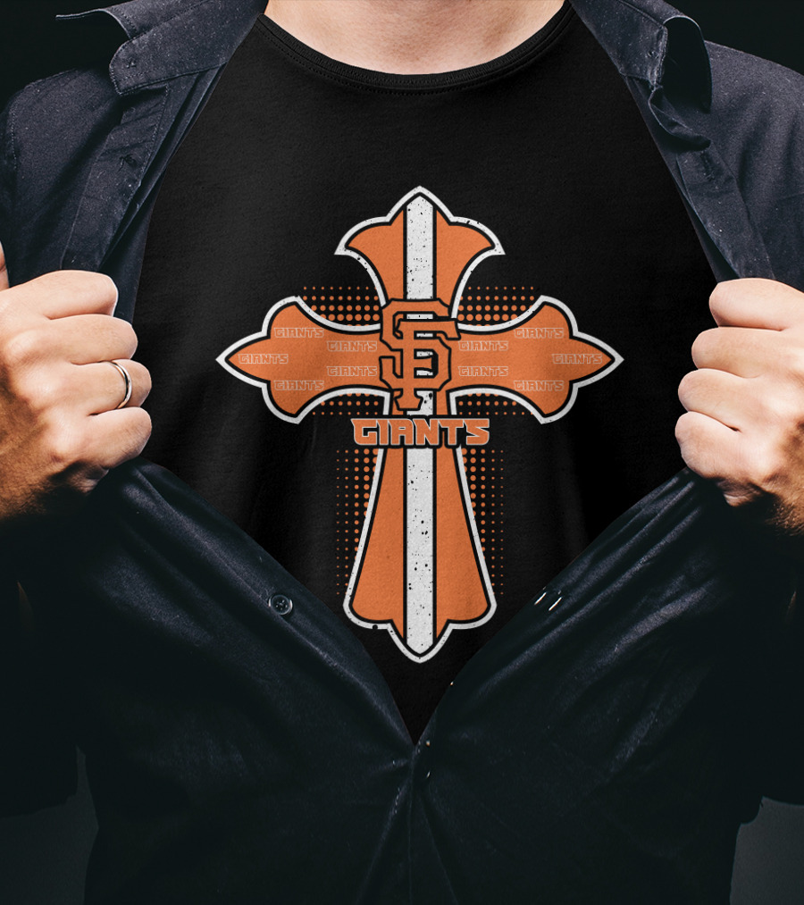 San Francisco Giants Cross With Iconic Giants Text And Symbol For Jesus Followers T-Shirt