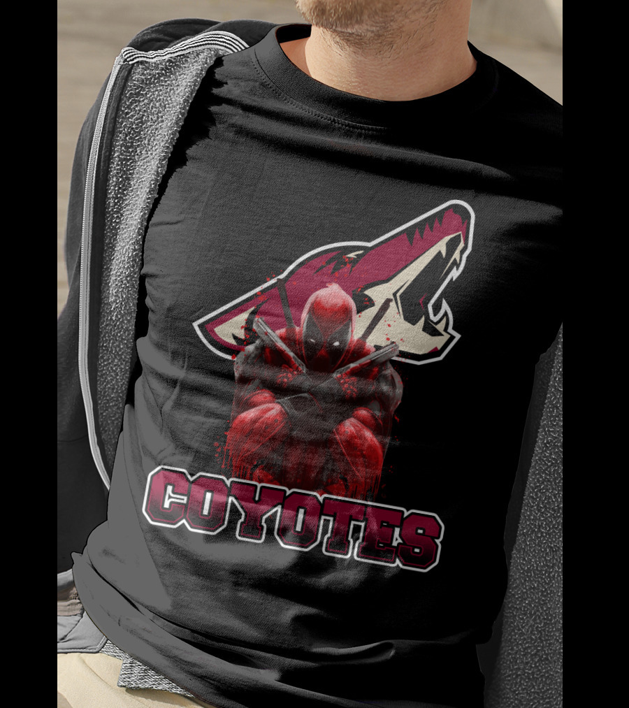 Arizona Coyotes Deadpool Logo Crossover T-Shirt