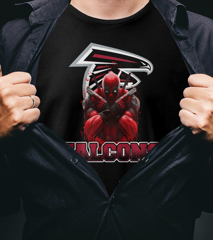 Deadpool Atlanta Falcons Crossover T-Shirt