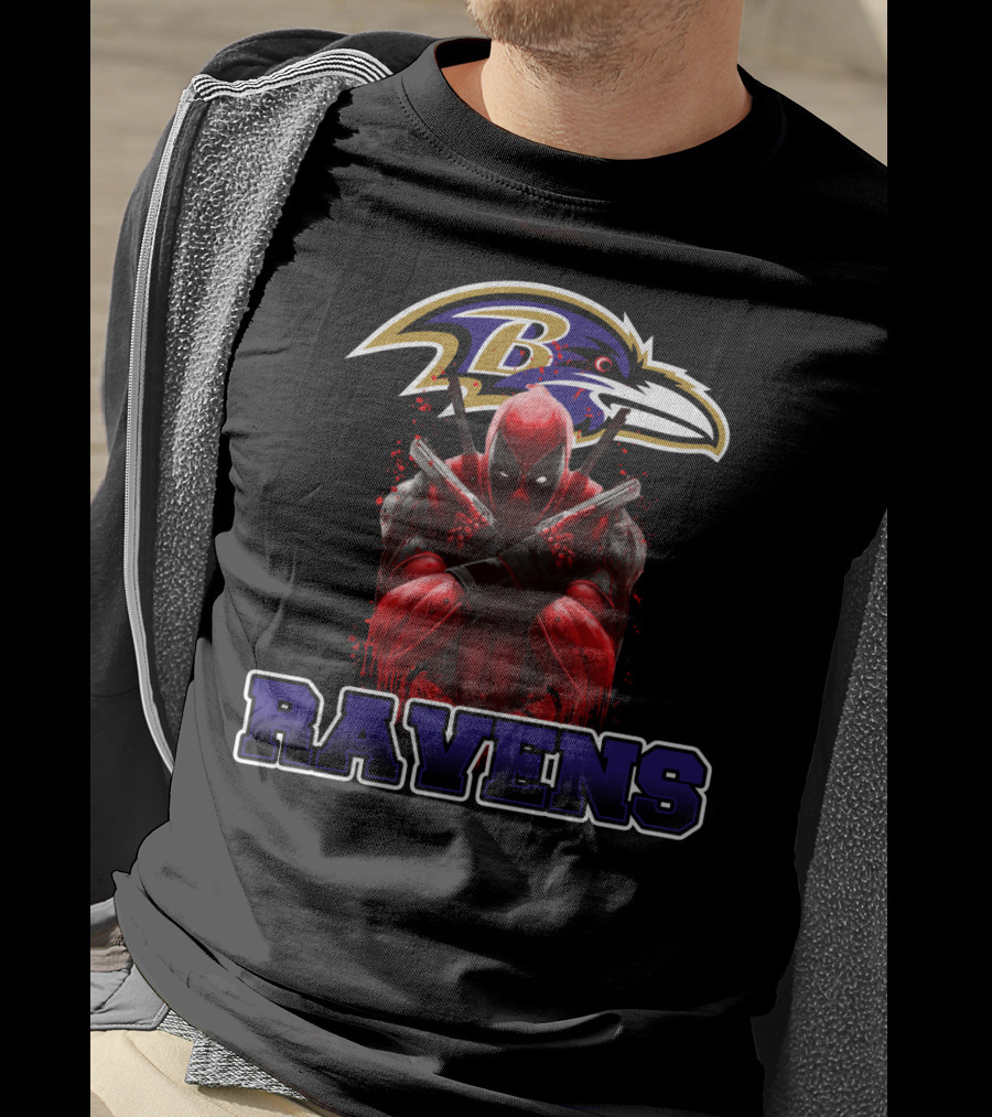 Baltimore Ravens Deadpool Crossover Fans T-Shirt