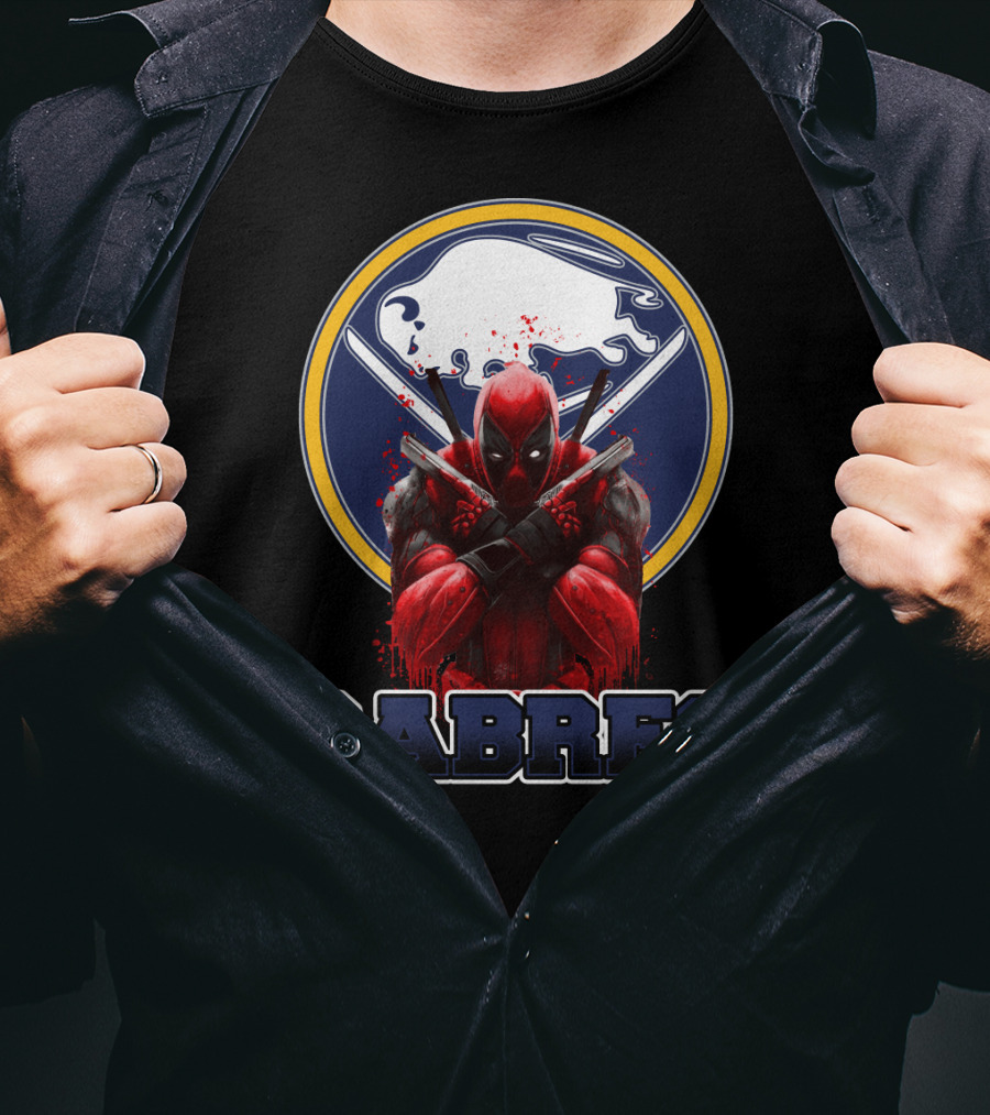Deadpool And Buffalo Sabres Crossover Fans T-Shirt