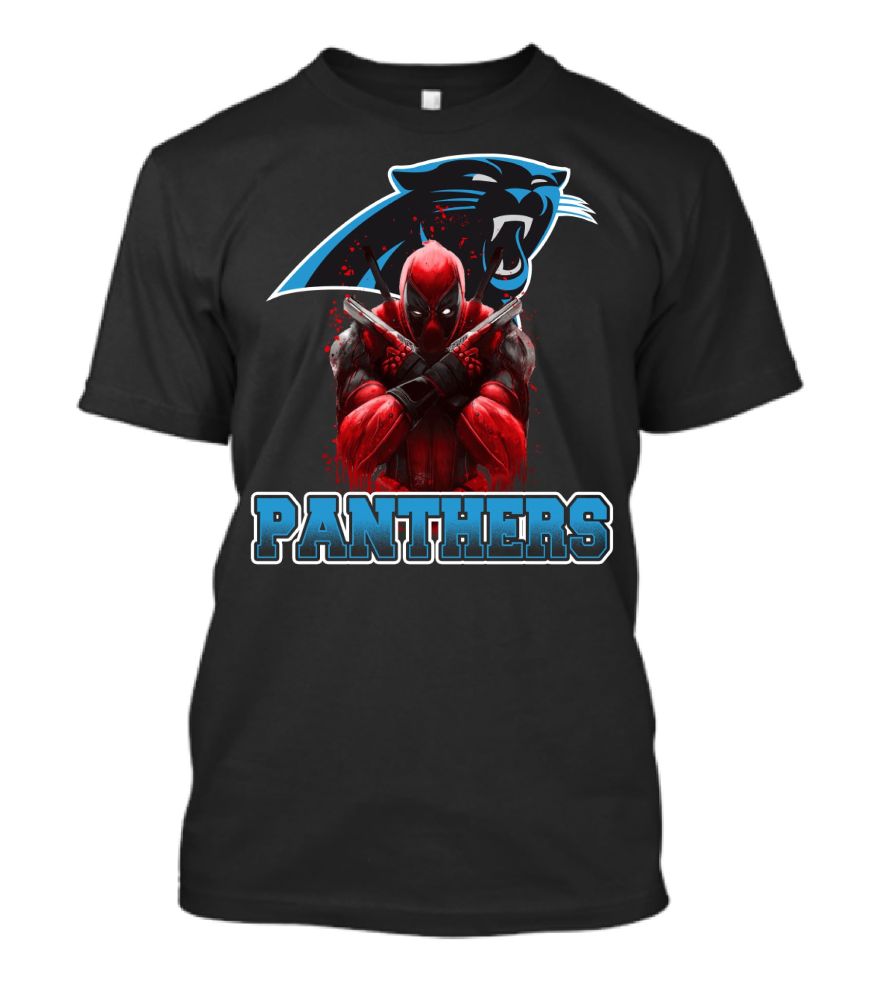 Carolina Panthers Deadpool Crossover Fan Favorite Collaboration T-Shirt