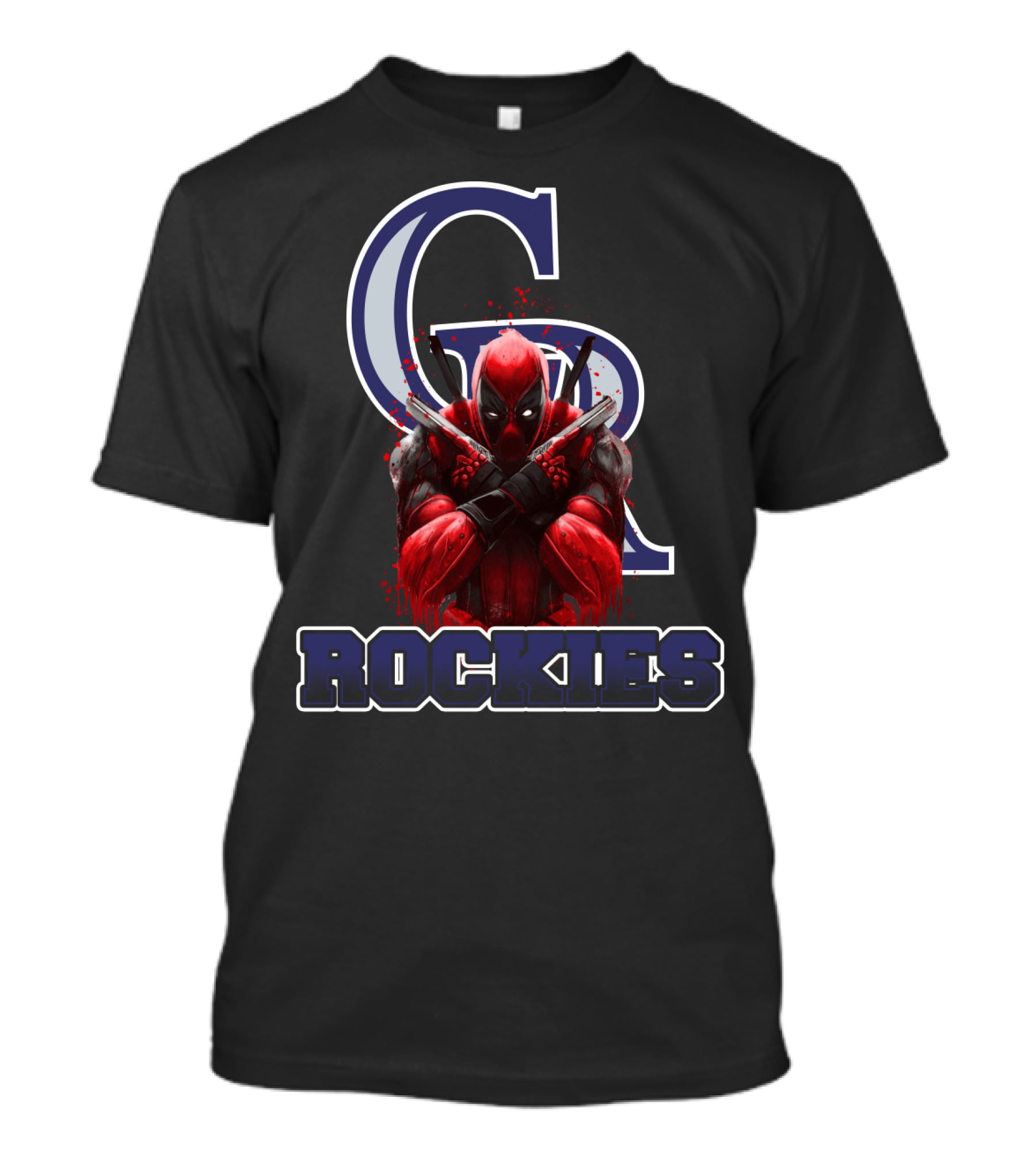 Colorado Rockies Deadpool Mashup Iconic Crossover Fan T-Shirt